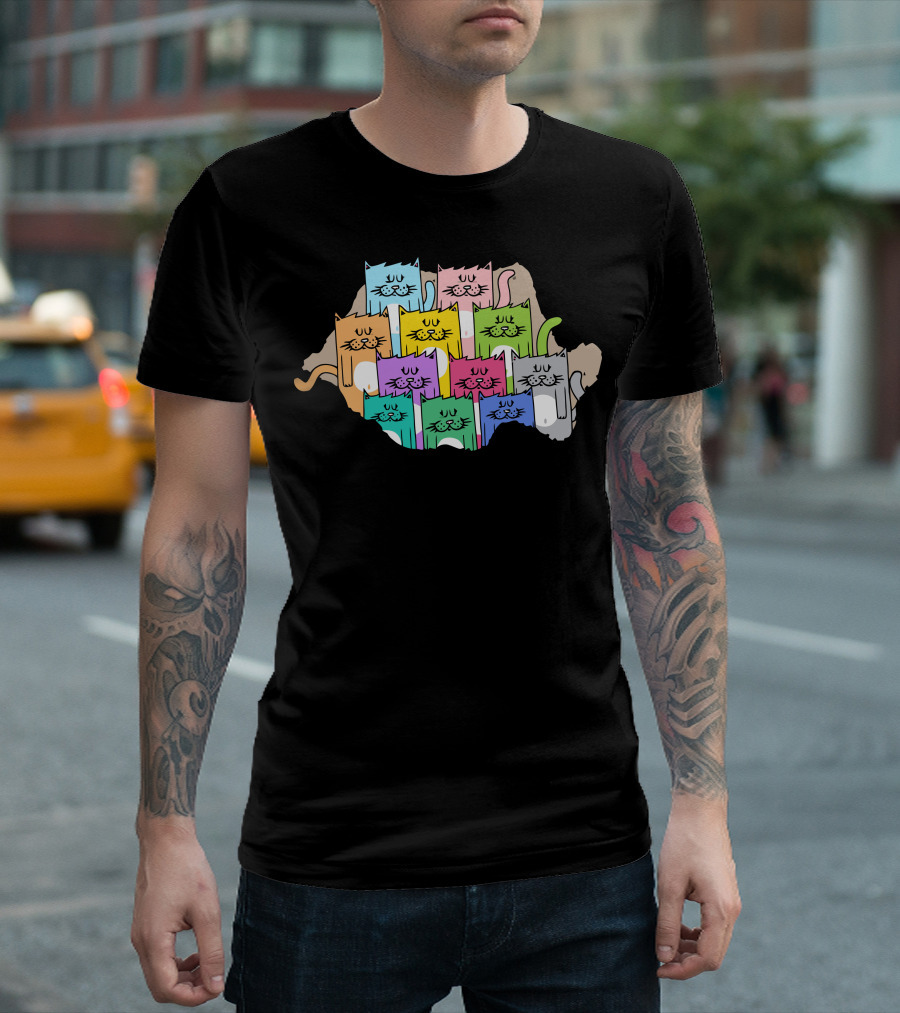 Meow Mania The Land Of Colorful Cats T-Shirt