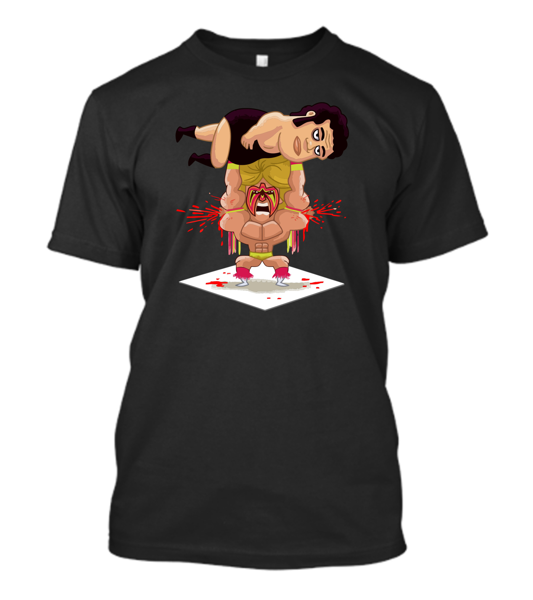 Ultimate Warrior Cartoon Lifting Classic Wrestler Comic T-Shirt