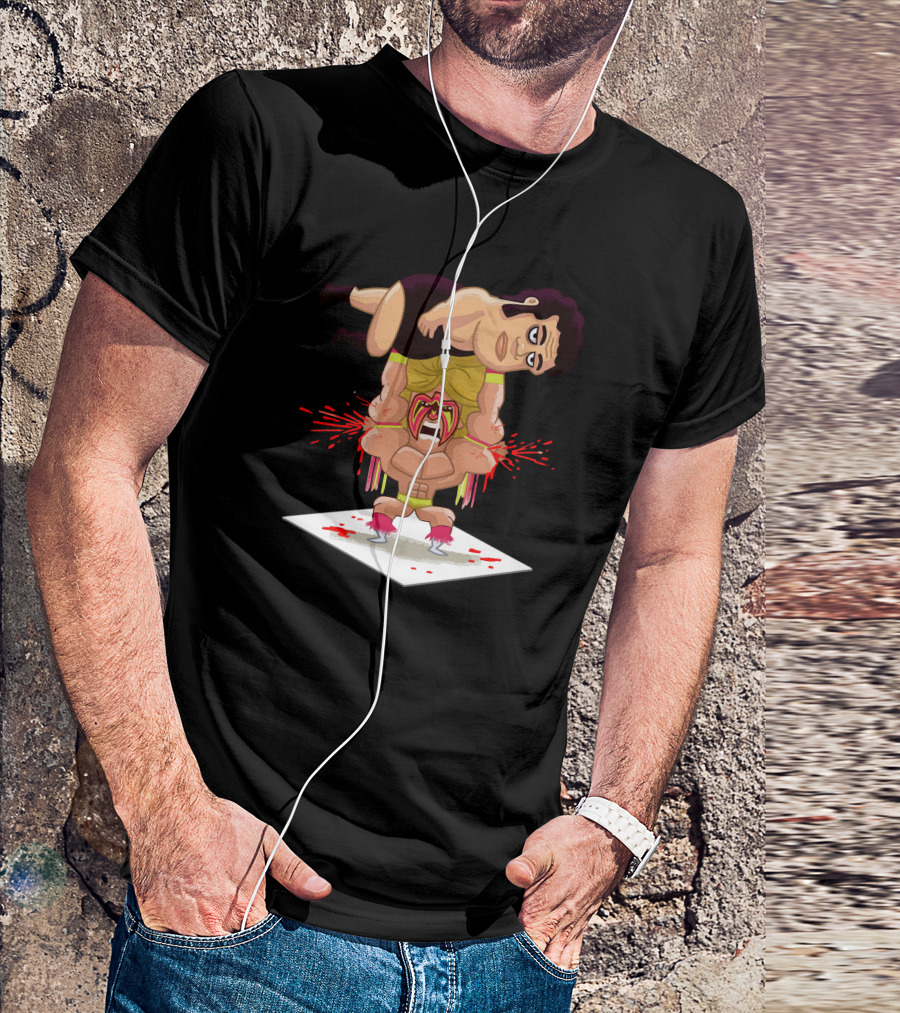 Ultimate Warrior Cartoon Lifting Classic Wrestler Comic T-Shirt