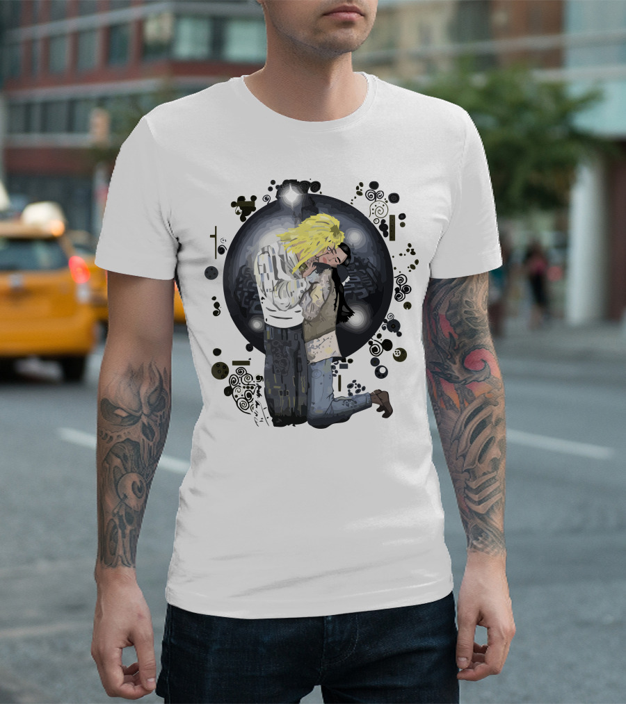 Jareth and Sarah Embrace from Labyrinth T-Shirt