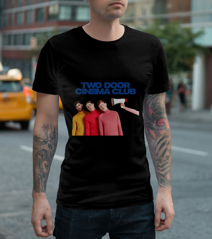 Two Door Cinema Club Band Members With Megaphone Prop T-Shirt