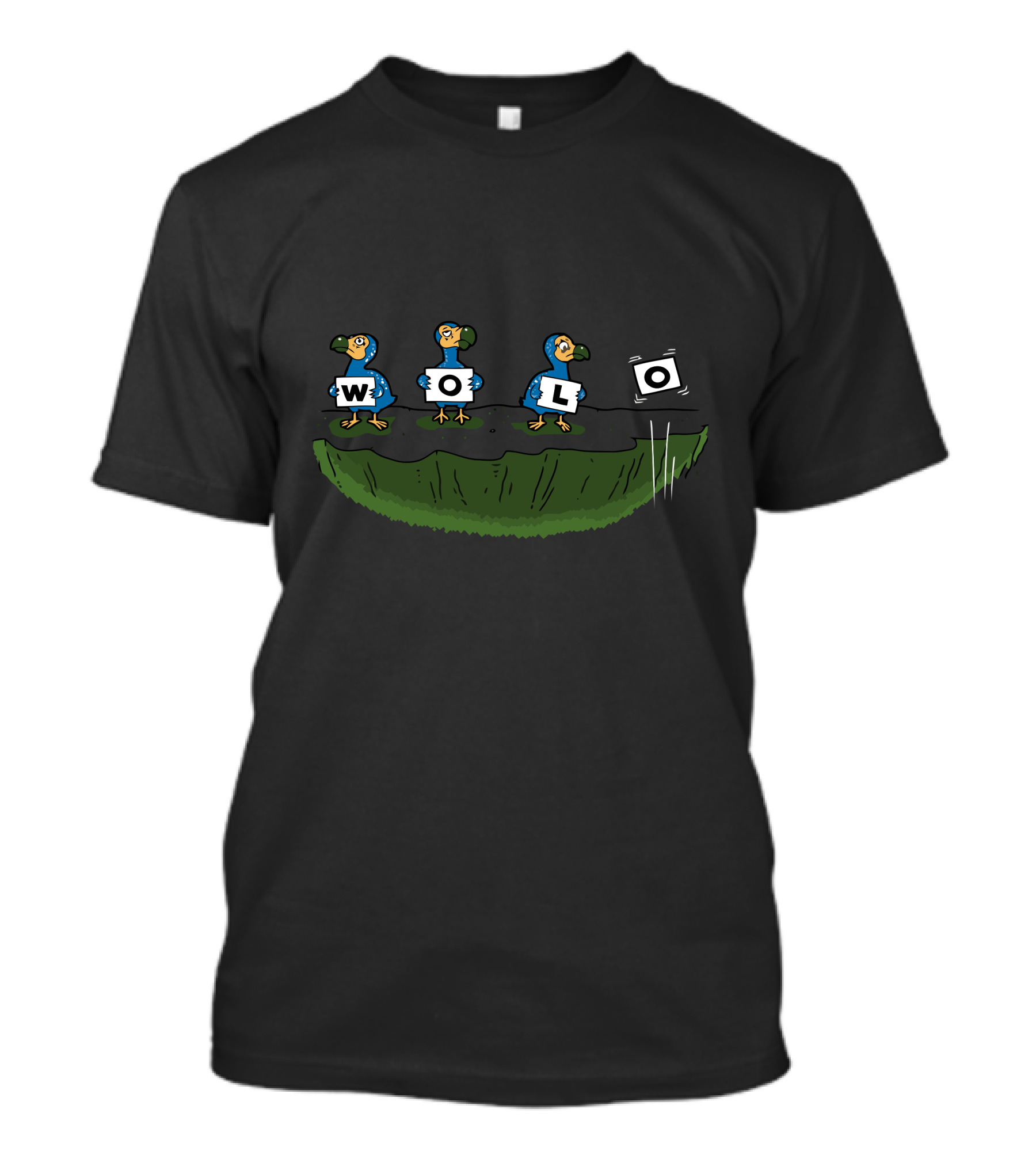 WOLO We Only Lived Once Dodo Birds Edge Cliff T-Shirt