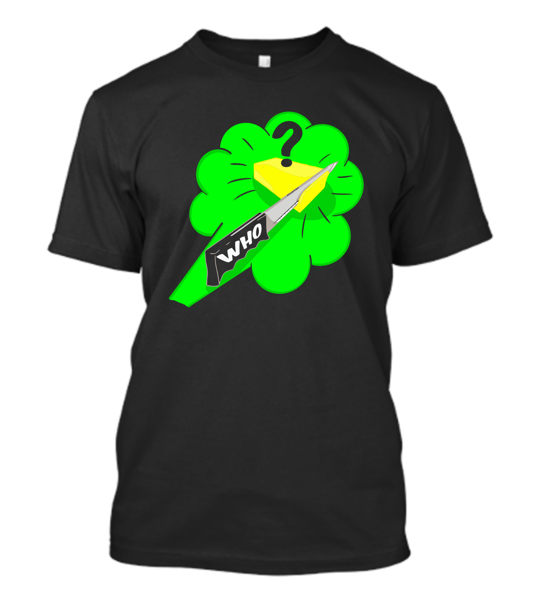 Who Cut The Cheese Knife Mystery Cloud T-Shirt