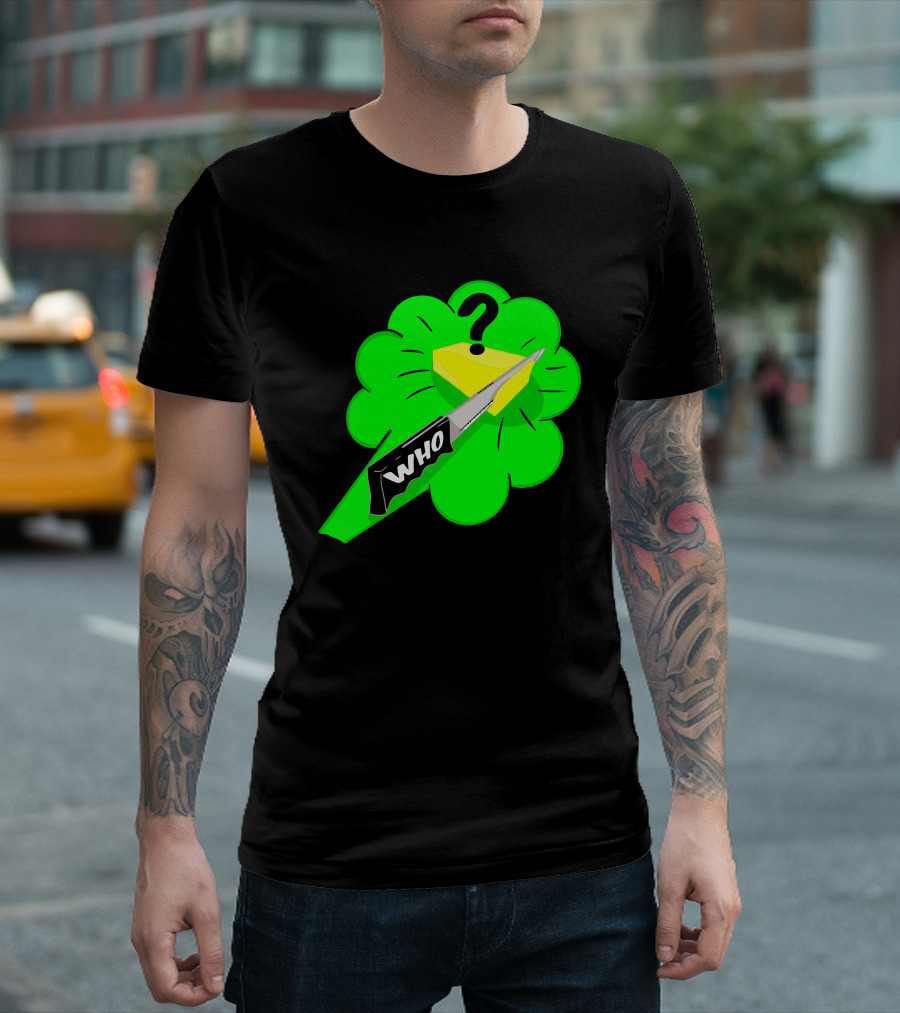 Who Cut The Cheese Knife Mystery Cloud T-Shirt