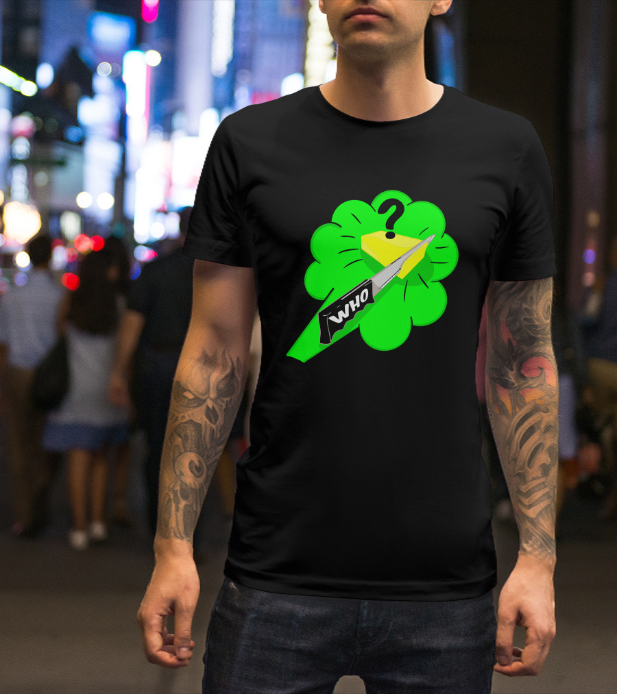 Who Cut The Cheese Knife Mystery Cloud T-Shirt