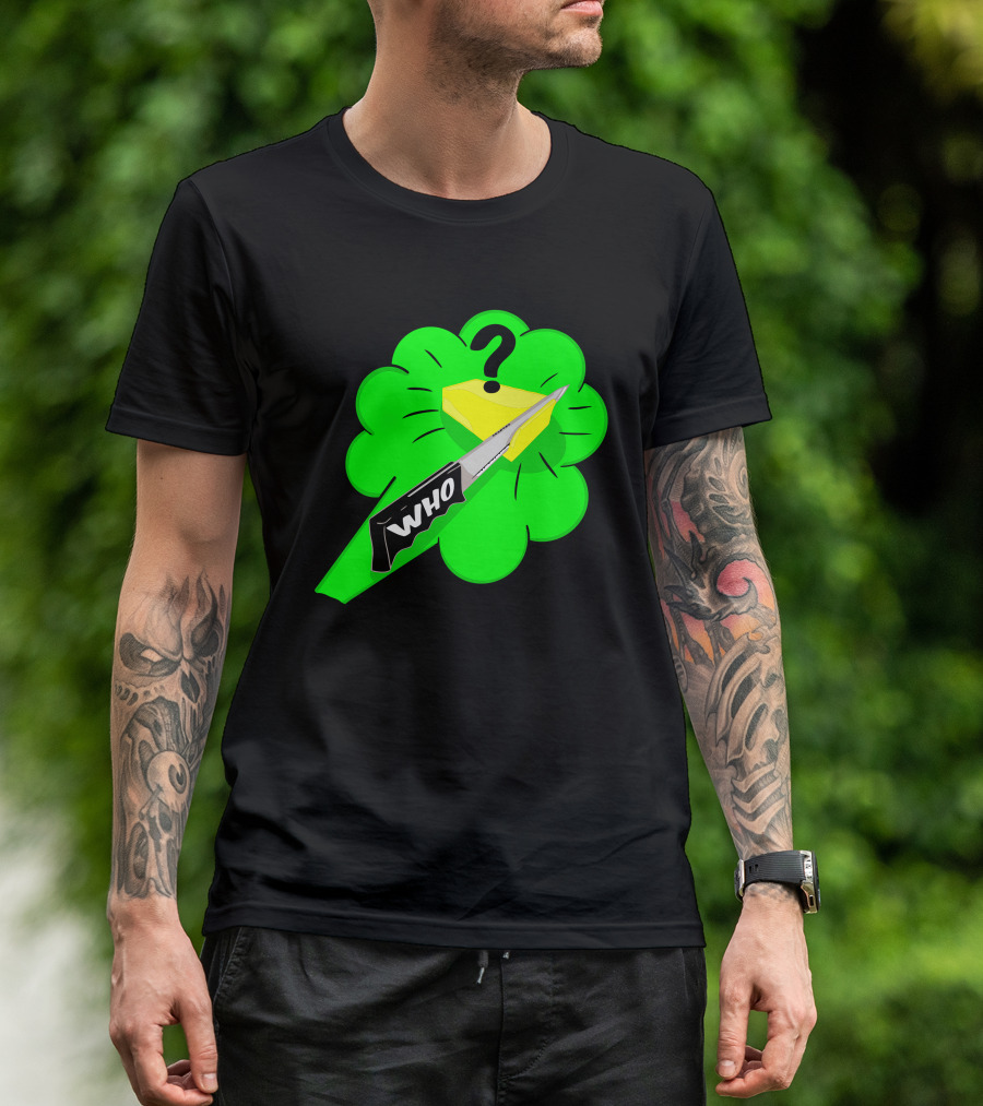 Who Cut The Cheese Knife Mystery Cloud T-Shirt