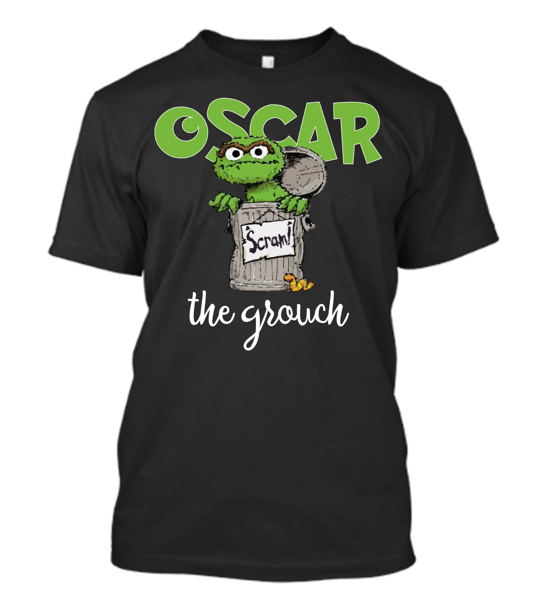 Oscar The Grouch Scram Trash Can T-Shirt