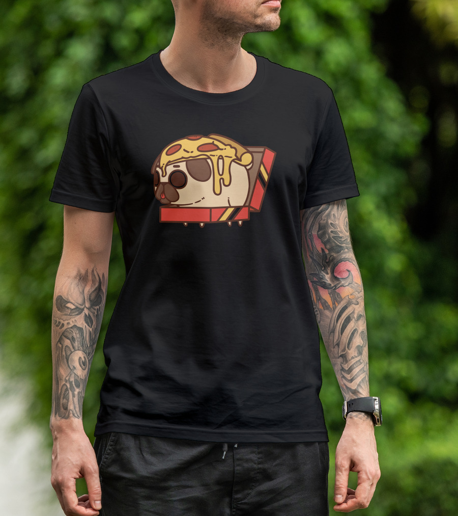 Pizza Pug Floating In Pizza Box T-Shirt