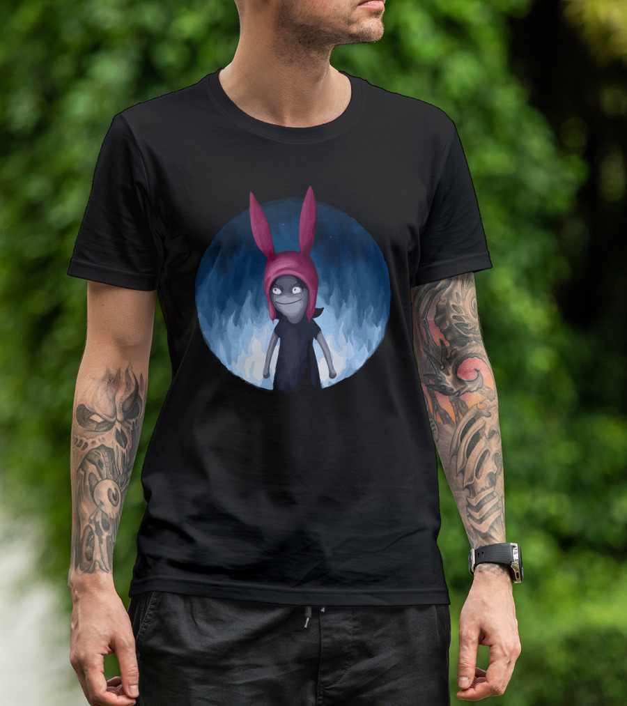 Rabbit Ears Dark Blue Background T-Shirt