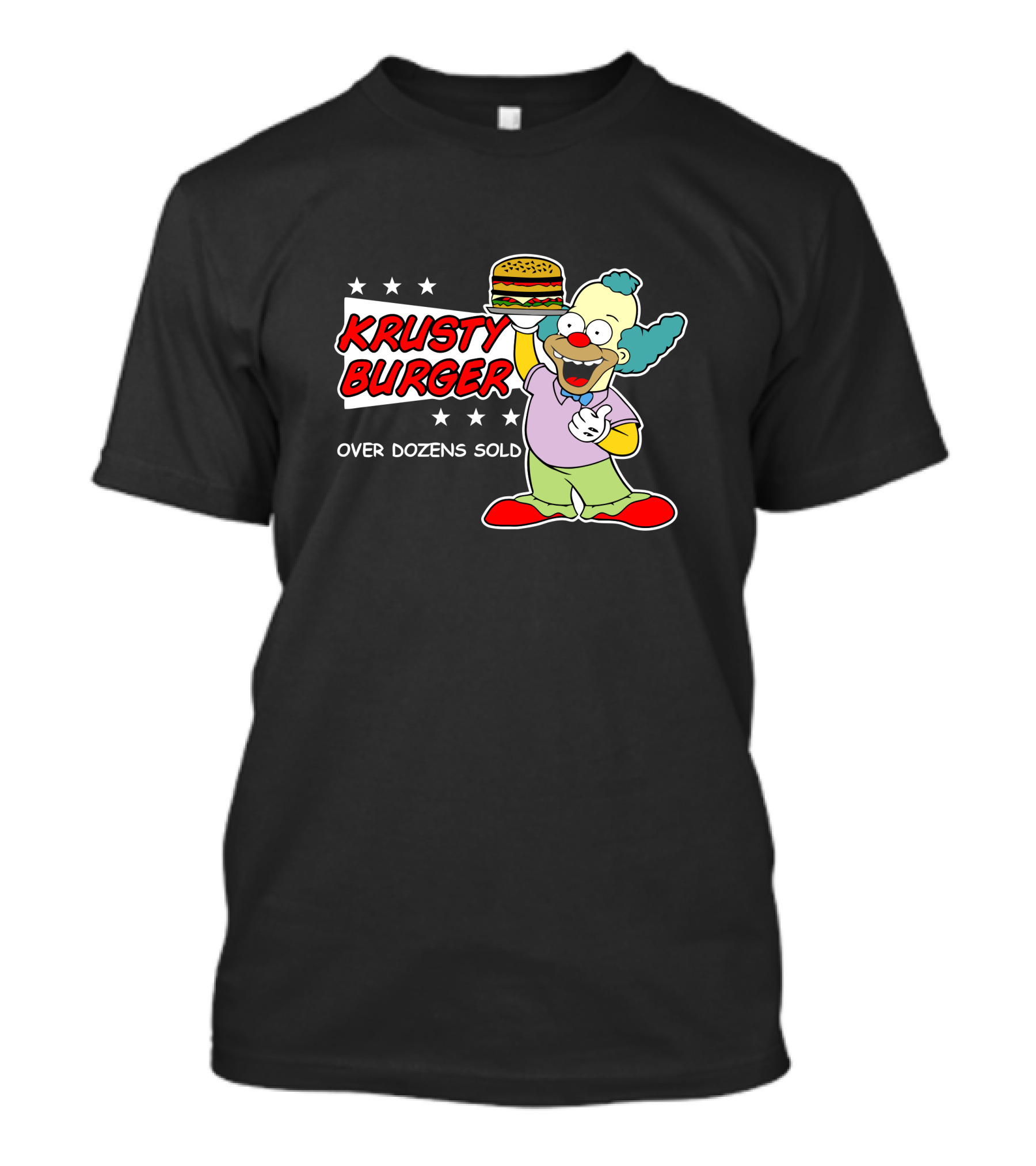 Krusty Burger Over Dozens Sold Clown Holding Burger T-Shirt