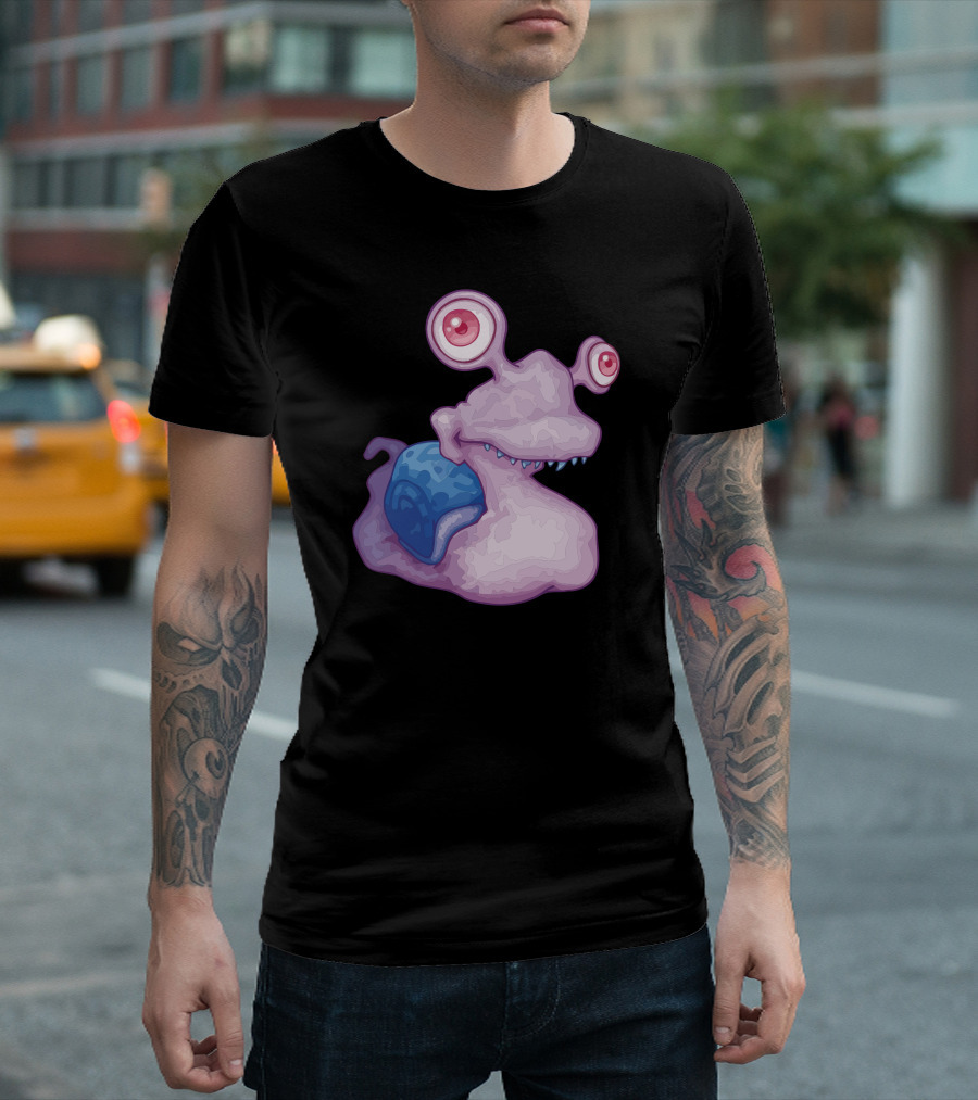Slugly The Sea Snail Alien Cartoon Creature T-Shirt