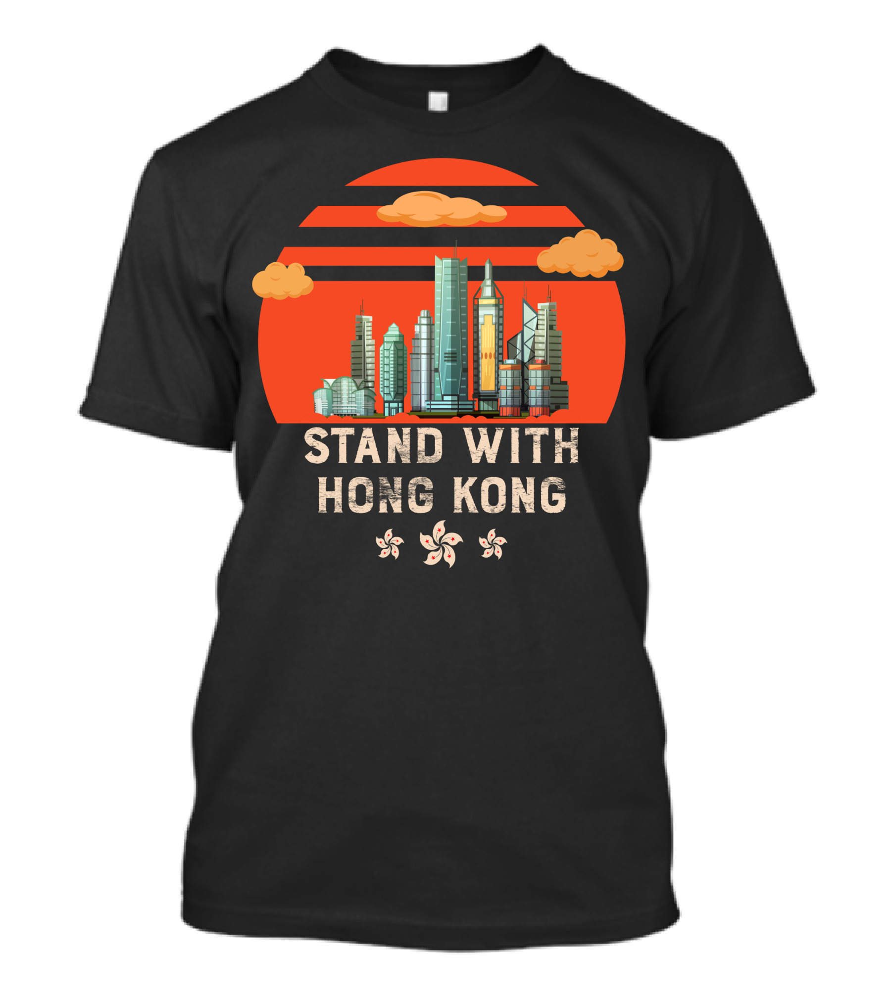 Stand With Hong Kong Skyline Sunset Clouds T-Shirt