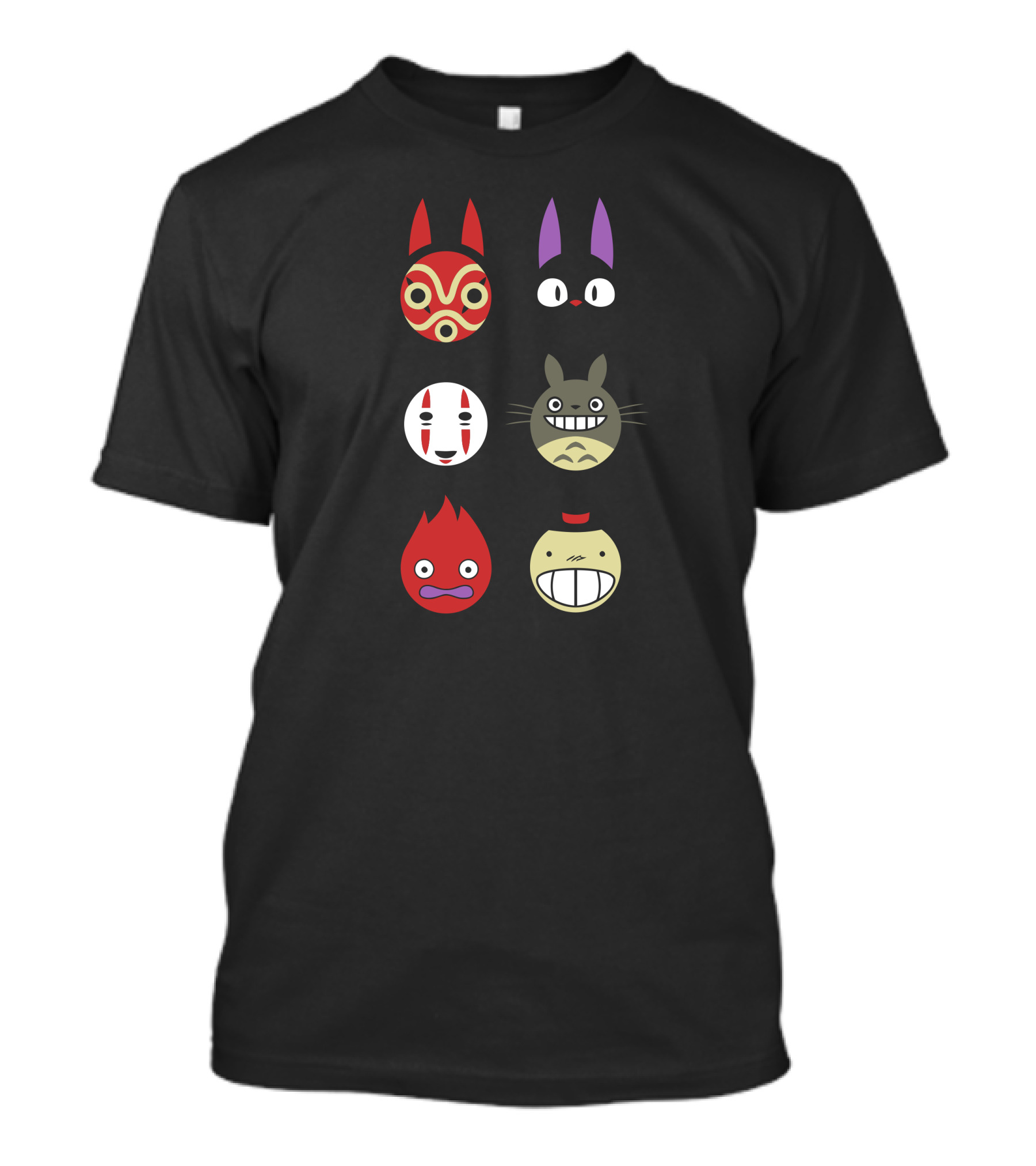 Studio Circle Icons Spirited Totoro Jiji No-Face Ponyo Calcifer T-Shirt