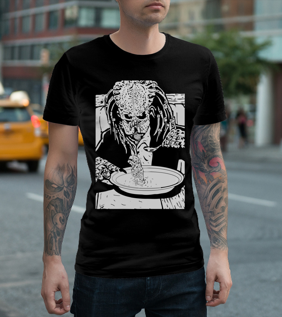 Waiter There's An Alien In My Soup Predator T-Shirt