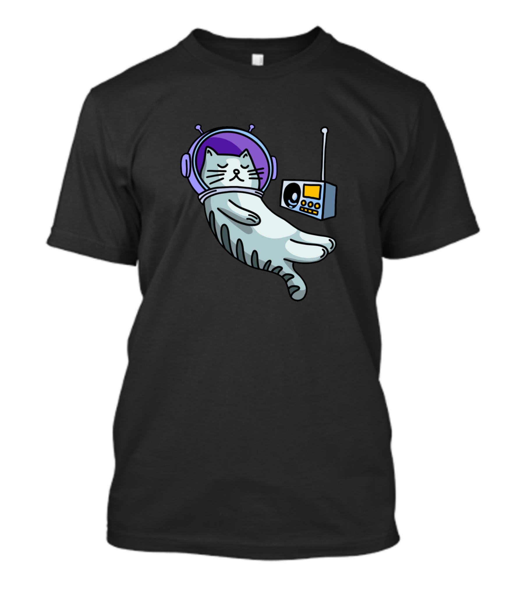 Cat Relax Astronaut Cosmic Radio T-Shirt