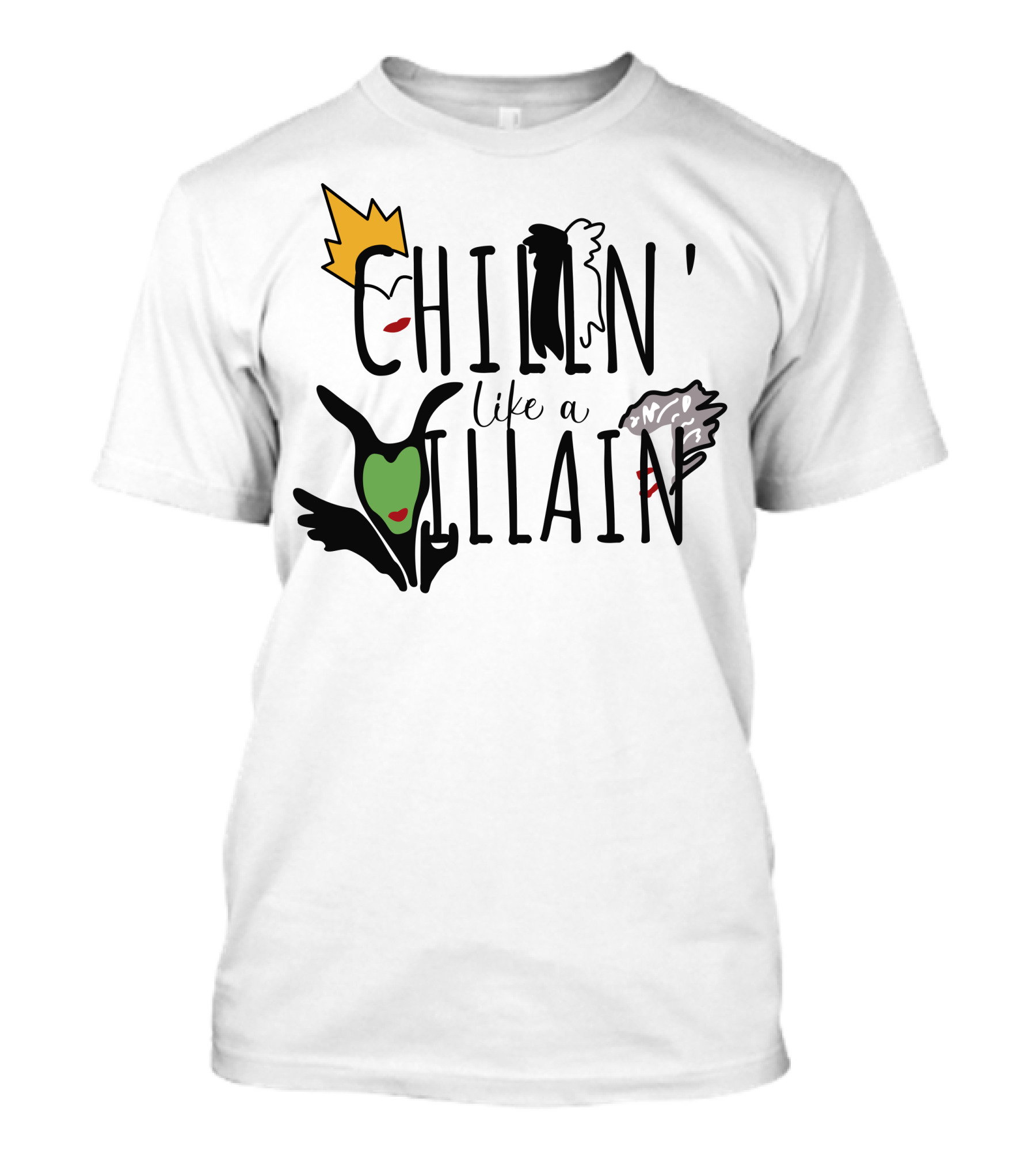 Chillin' Like A Villain Maleficent Evil Queen Cruella De Vil Disney T-Shirt