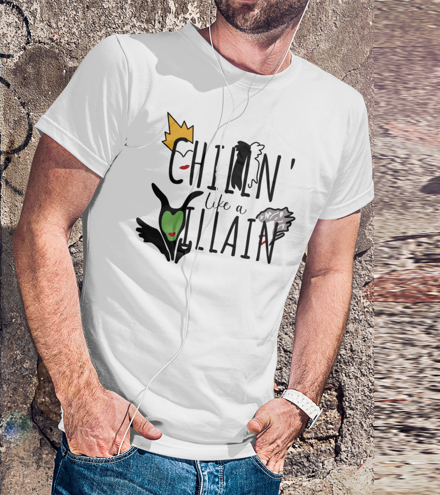 Chillin' Like A Villain Maleficent Evil Queen Cruella De Vil Disney T-Shirt