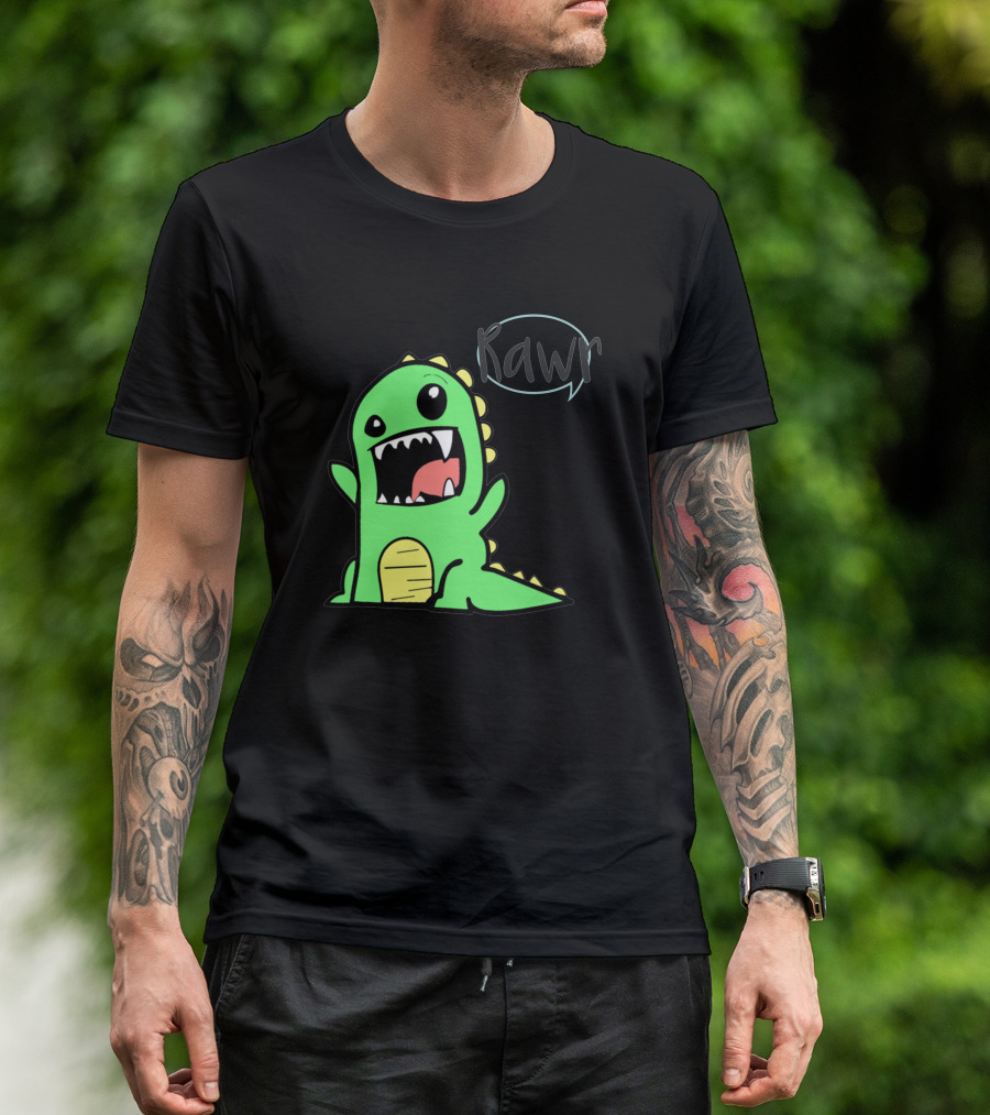 Dinasurus Rawr Cute Green Dinosaur T-Shirt