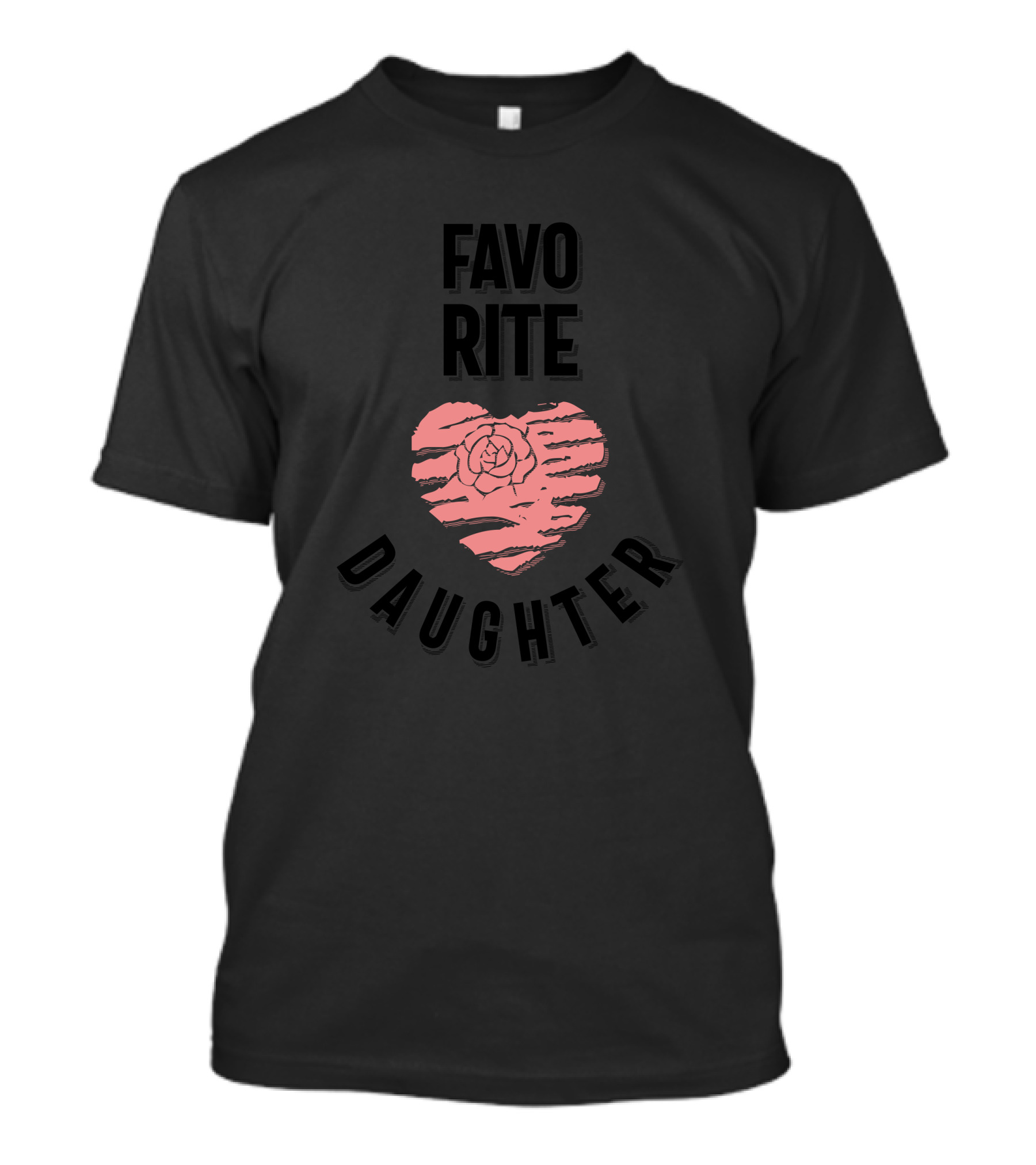 Favorite Daughter Pink Heart Rose T-Shirt