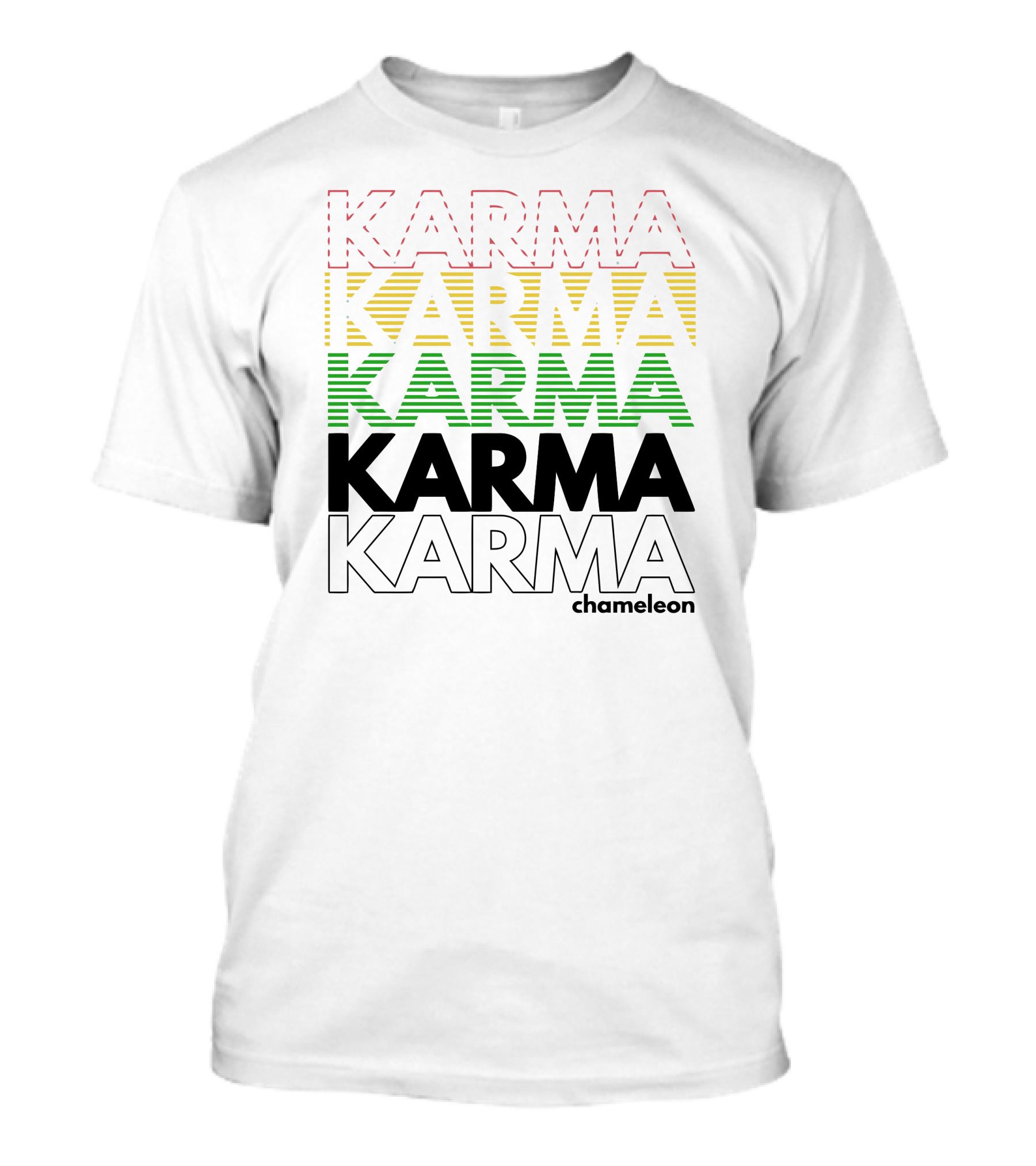 Karma Chameleon Club Red Gold Green Stripe New T-Shirt