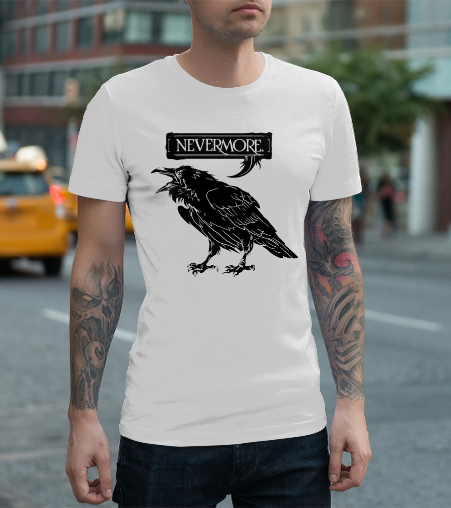 Nevermore Edgar Allan Poe Raven T-Shirt