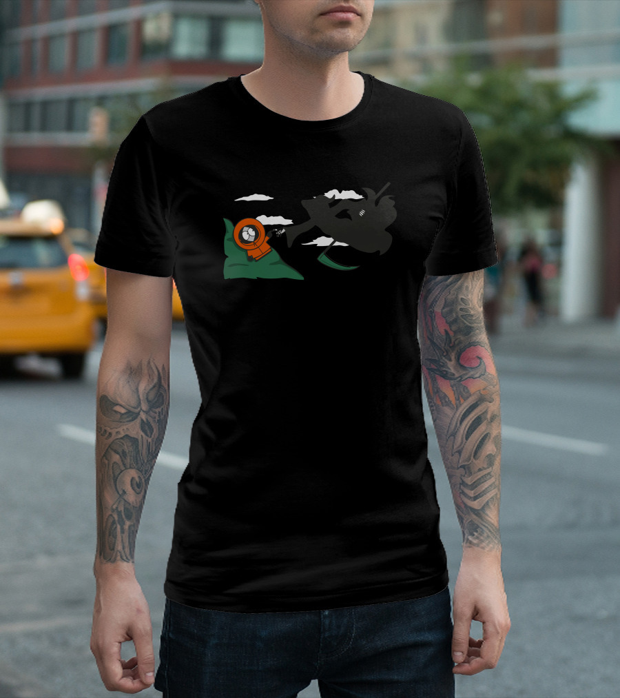 The Extinction Kenny Velociraptor Chase Clouds T-Shirt