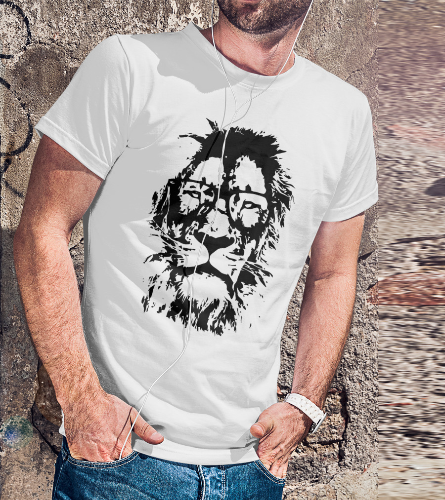 King Lion With Glasses In The Library T-Shirt
