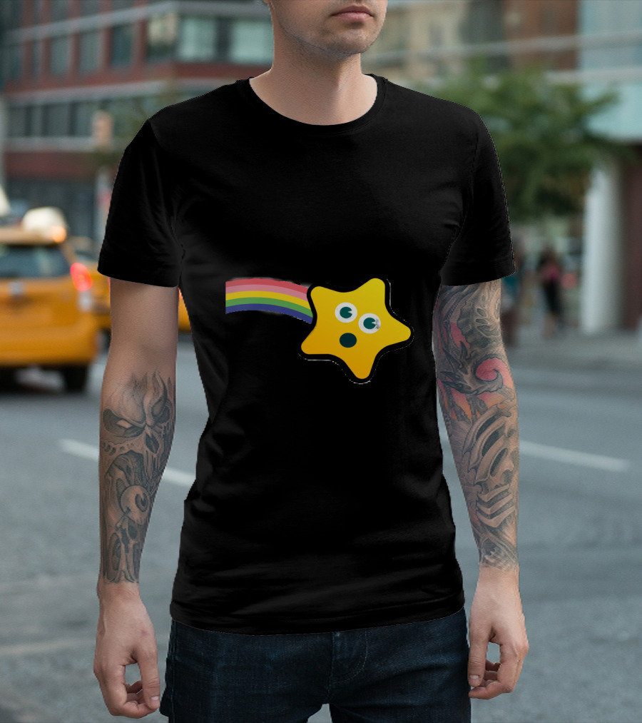 The Surprised Star with Rainbow Trail T-Shirt