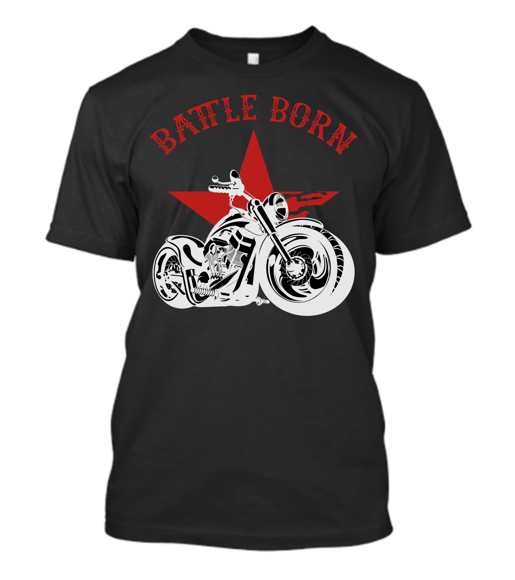 Battle Born Motorcycle With Red Star T-Shirt