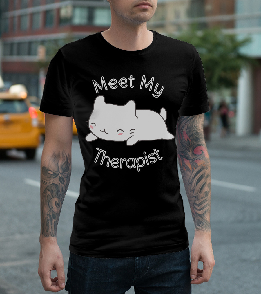 Meet My Therapist Cute Cat T-Shirt