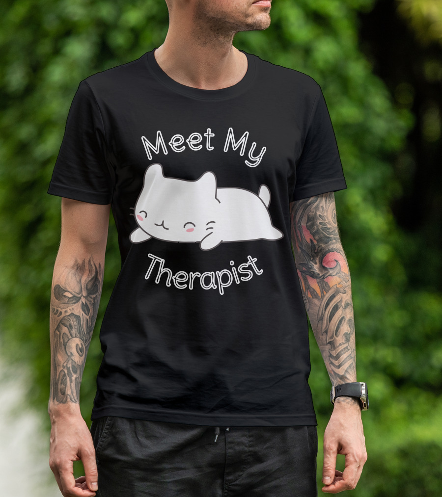 Meet My Therapist Cute Cat T-Shirt
