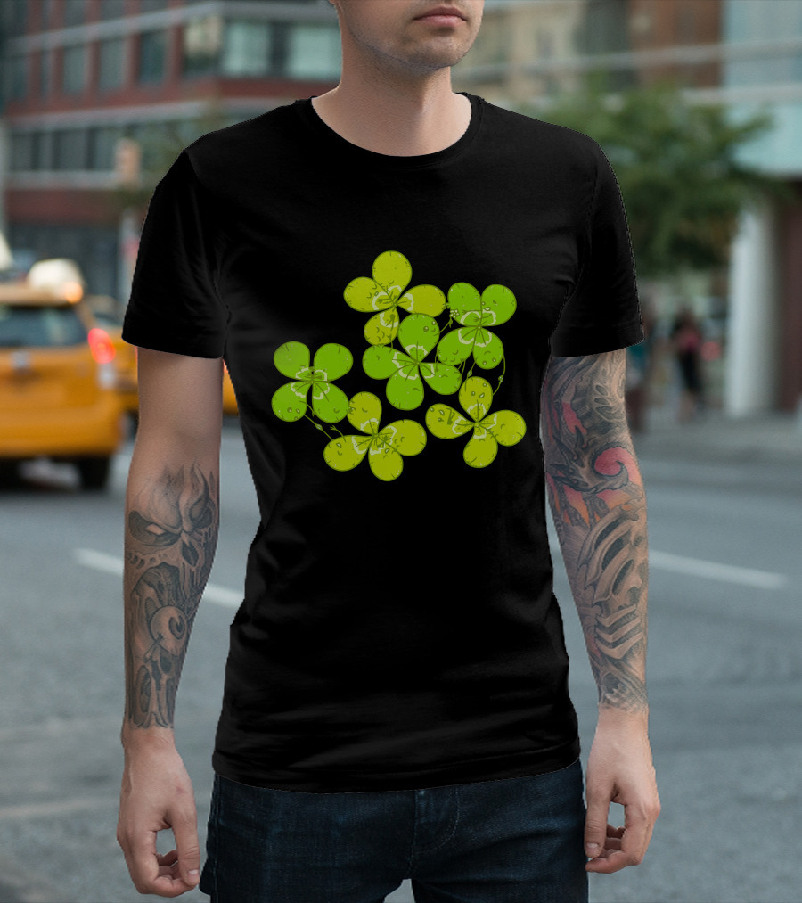 Clovers With Dewdrops Vector T-Shirt