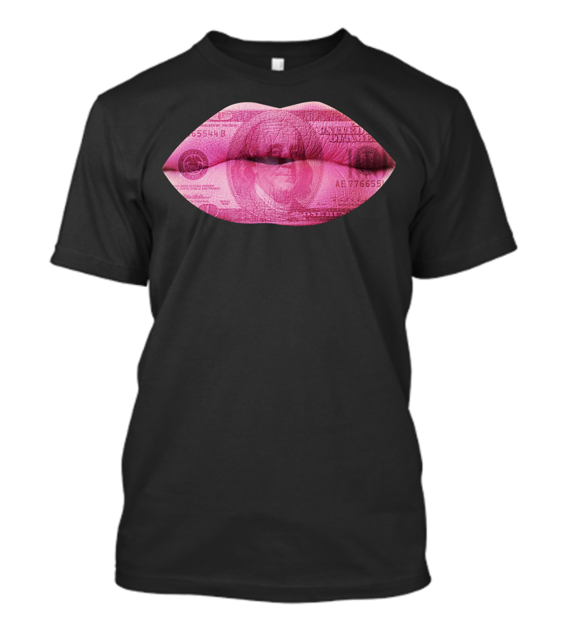 Dollar Bill Lips Pink Currency Fusion T-Shirt