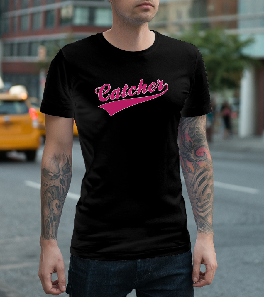 Catcher Gay Pride Baseball Script T-Shirt