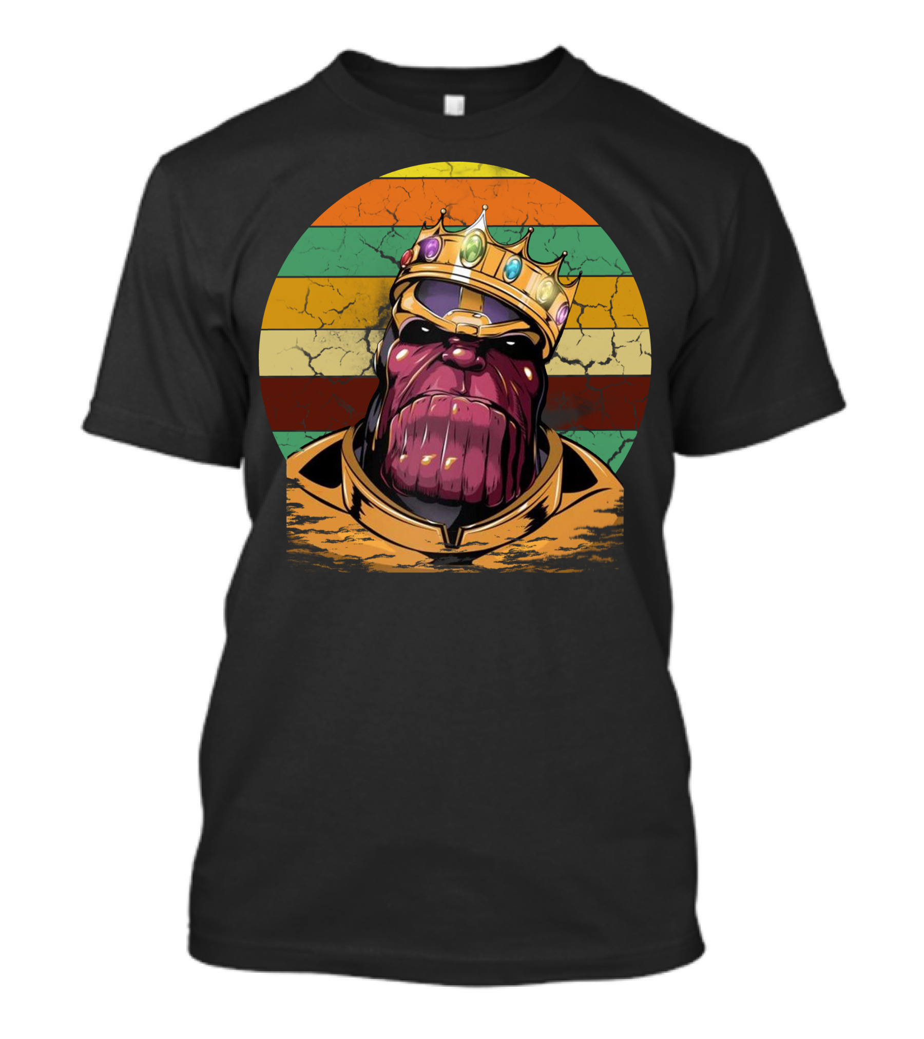 Mma Thanos Wearing Crown Retro Stripes T-Shirt