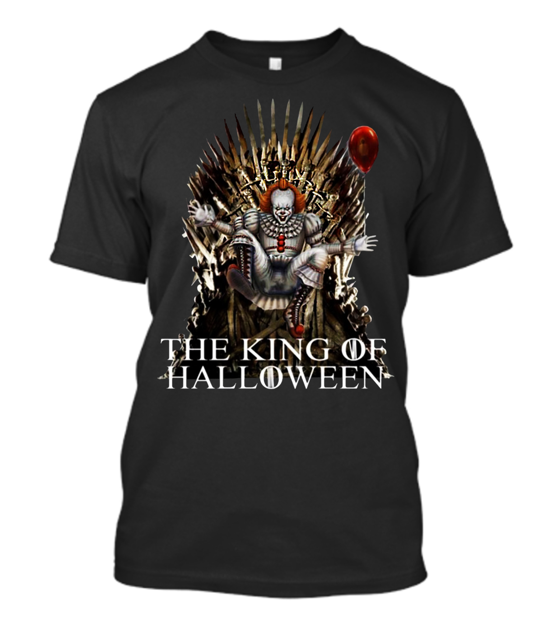 The King Of Halloween On Throne With Red Balloon T-Shirt