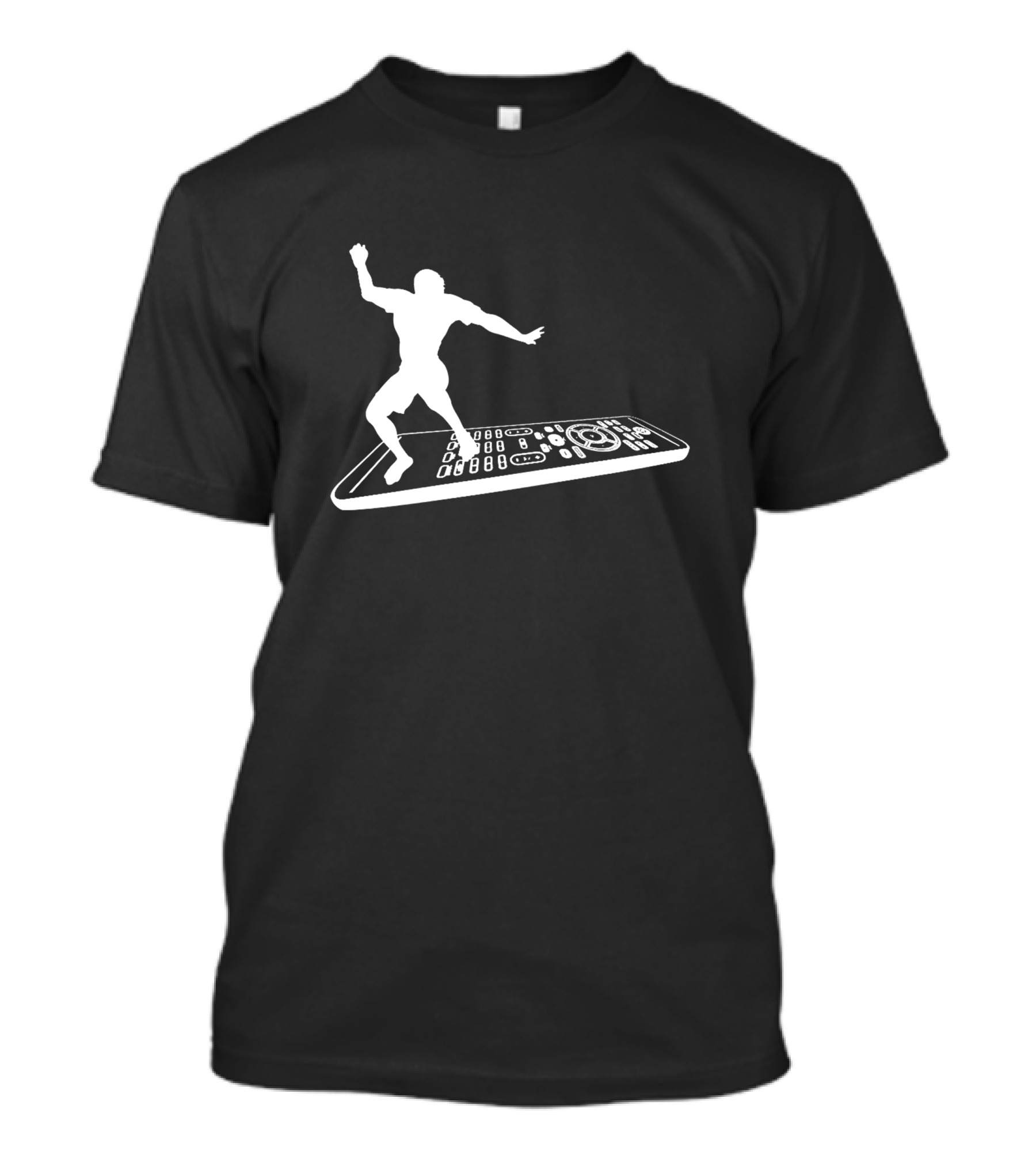 Remote Control Surfer Silhouette Balancing On Giant Remote T-Shirt