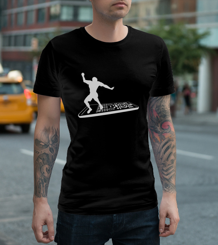 Remote Control Surfer Silhouette Balancing On Giant Remote T-Shirt