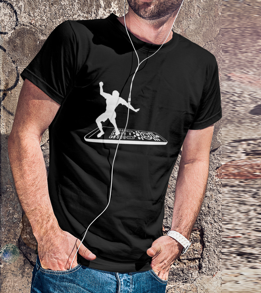 Remote Control Surfer Silhouette Balancing On Giant Remote T-Shirt