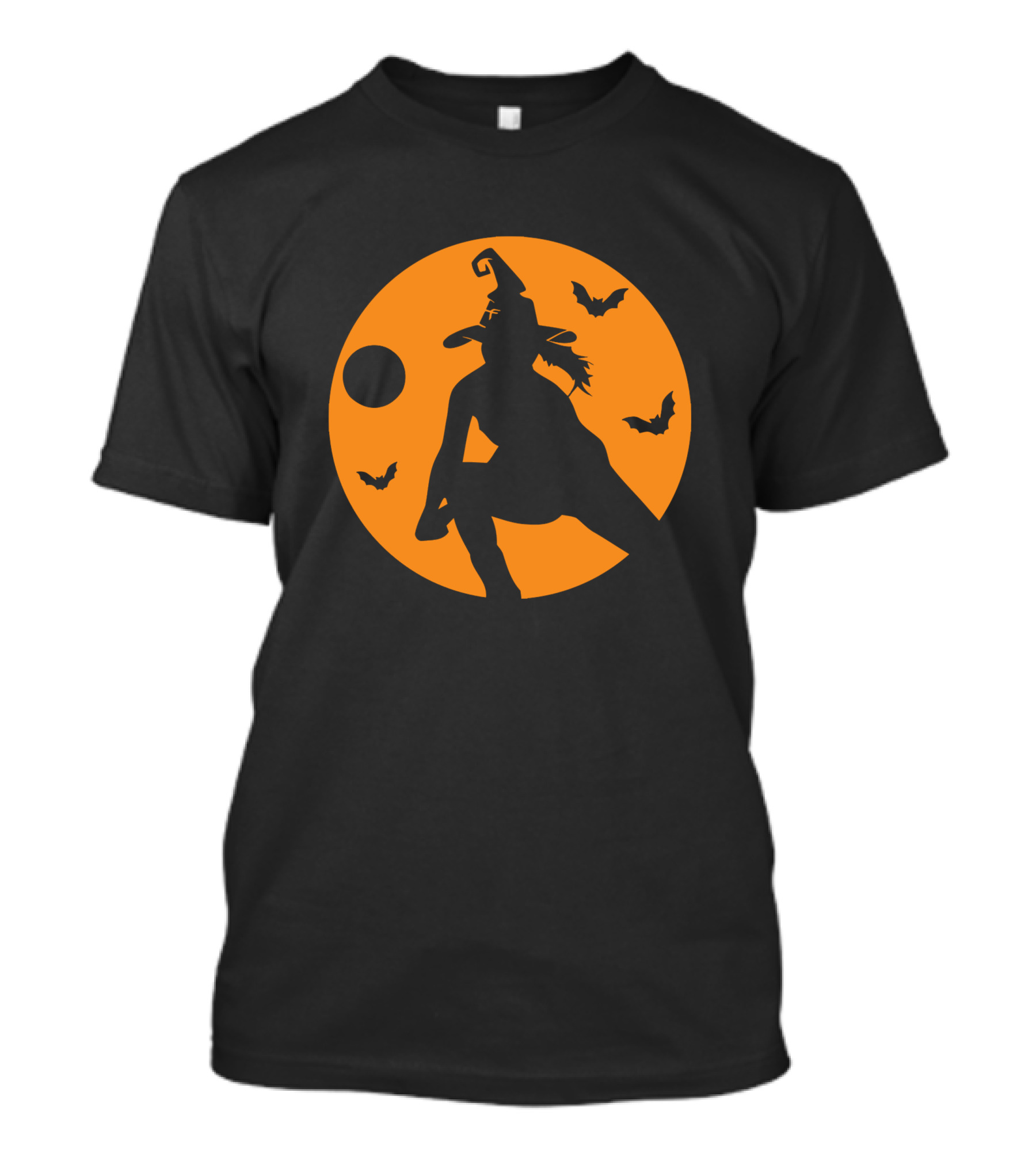 Retro Volleyball Halloween Witch Silhouette With Bats And Full Moon T-Shirt