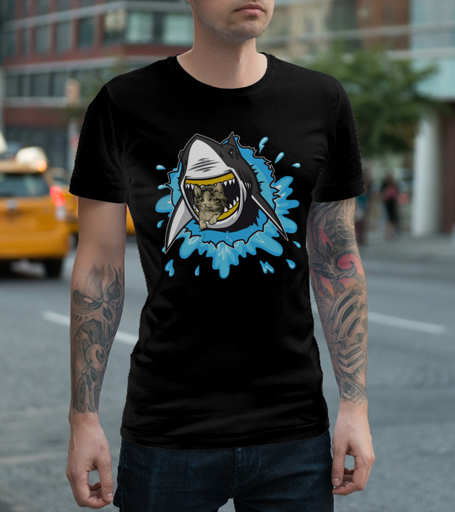 Shark And Cat Funny T-Shirt