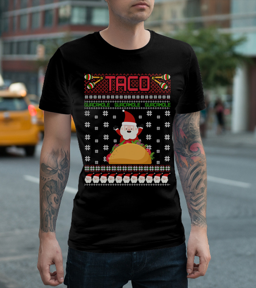 Taco Santa Guacamole Festive T-Shirt
