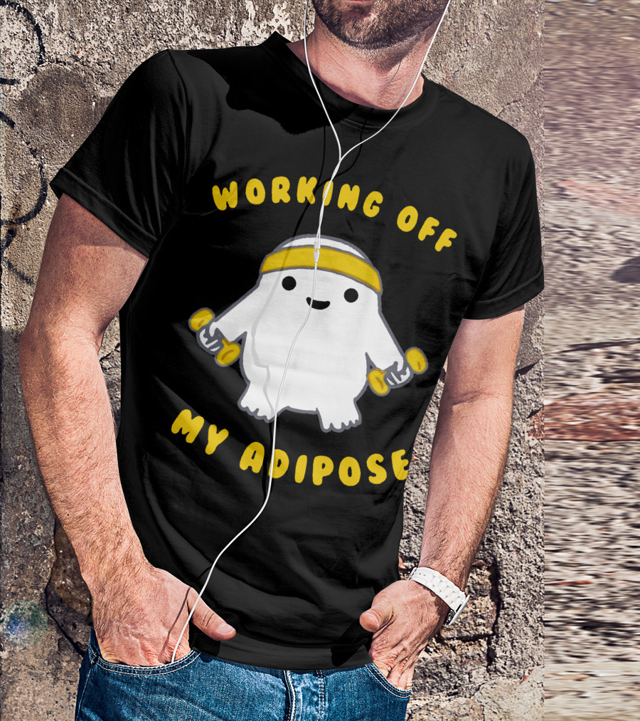 Working Off My Adipose Cute Exercise Alien With Dumbbells T-Shirt