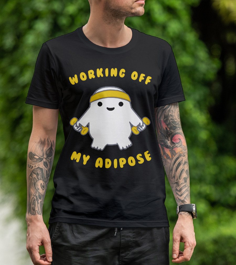 Working Off My Adipose Cute Exercise Alien With Dumbbells T-Shirt