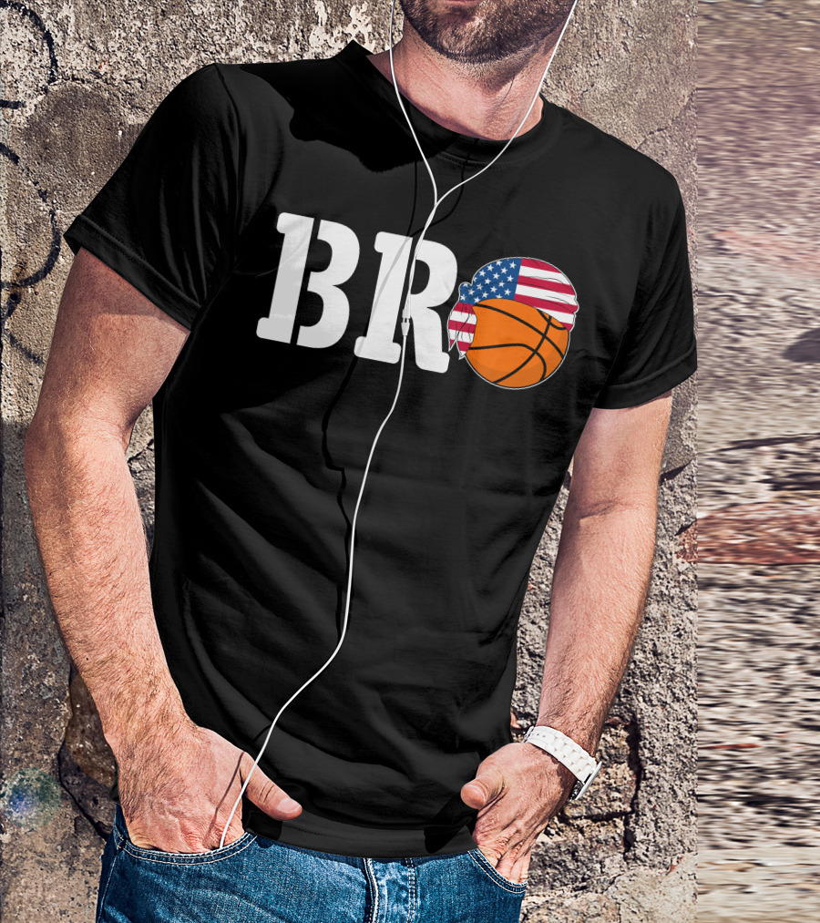 BRO Basketball USA Flag Bandana T-Shirt