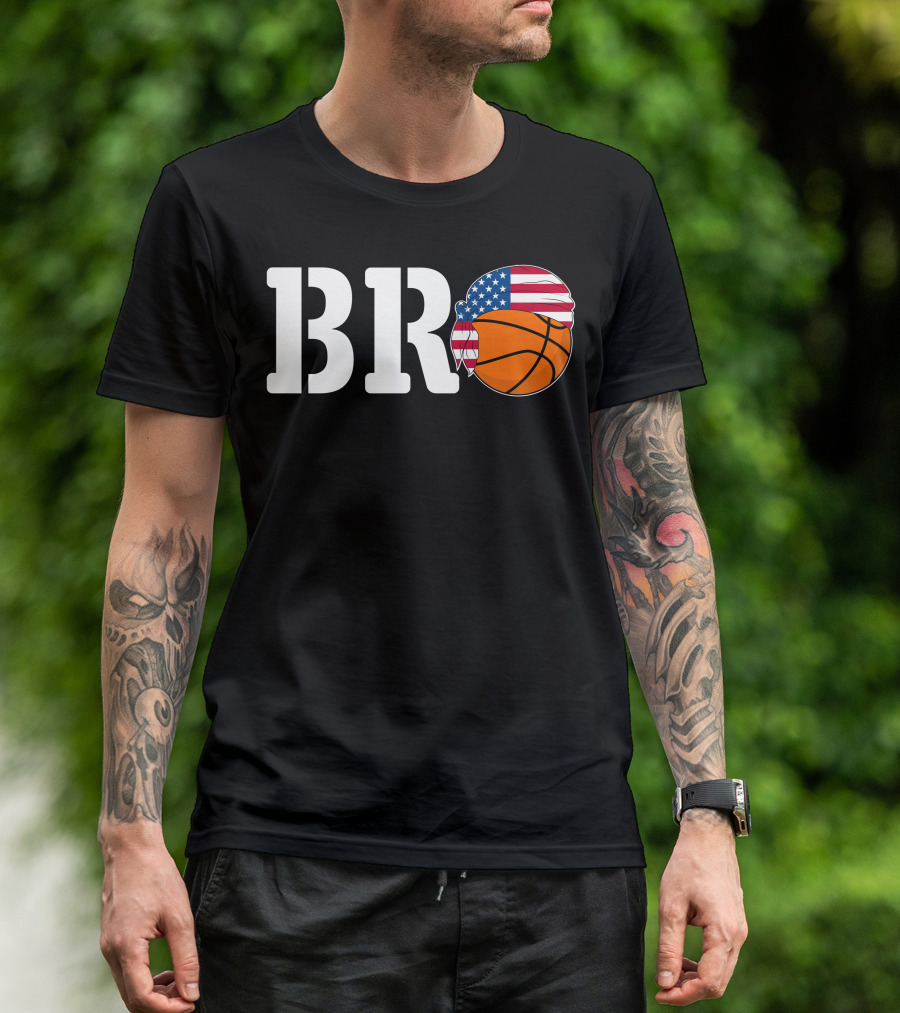 BRO Basketball USA Flag Bandana T-Shirt