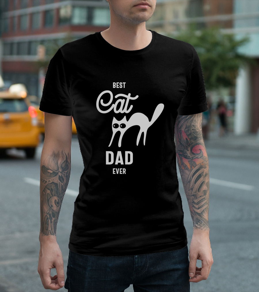 BEST CAT DAD EVER ICONIC CAT T-Shirt
