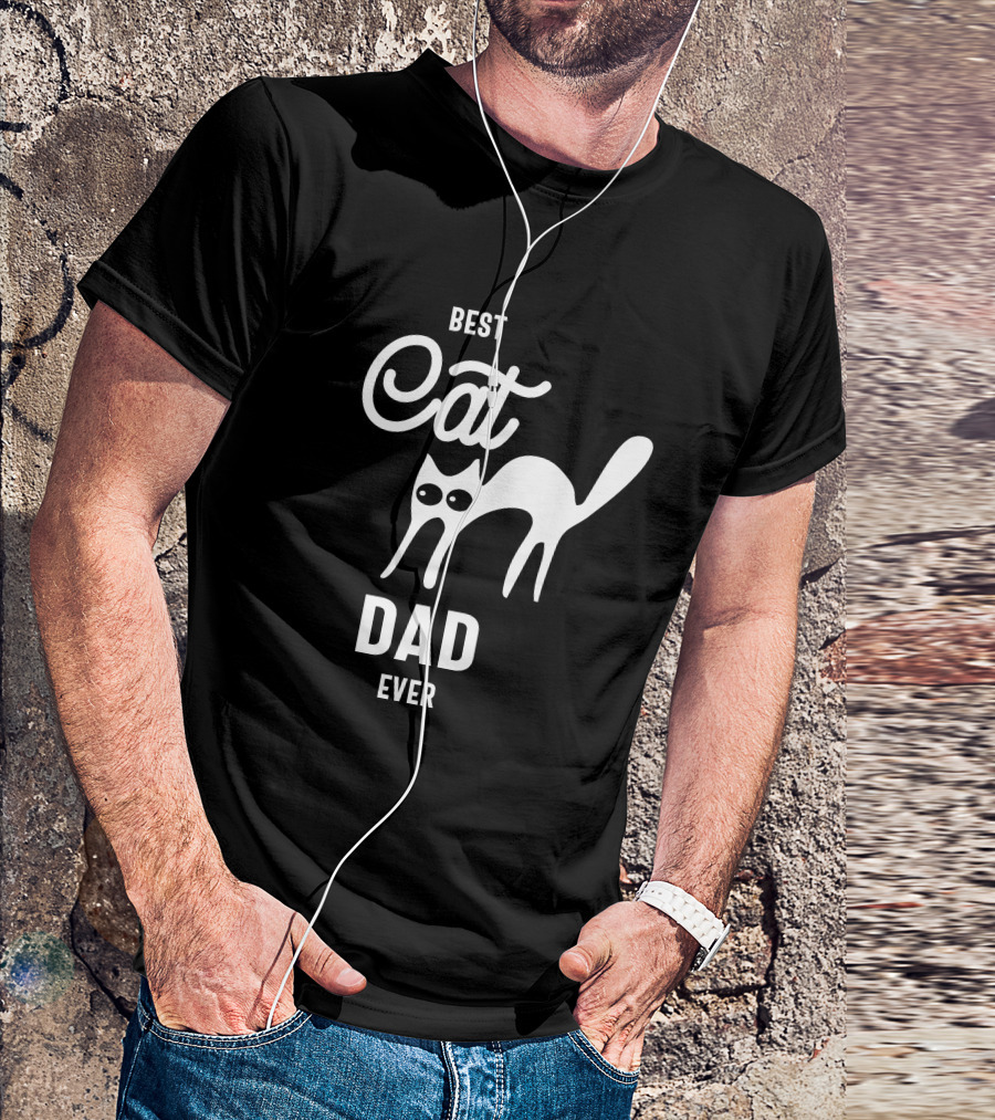 BEST CAT DAD EVER ICONIC CAT T-Shirt