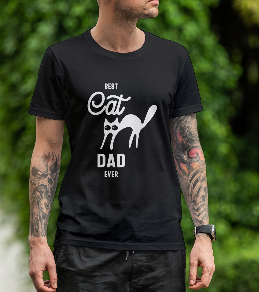 BEST CAT DAD EVER ICONIC CAT T-Shirt