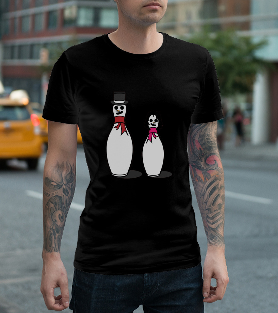 Christmas Bowling Snowmen Cheers T-Shirt